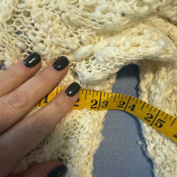 Lucky Brand Cream Crew Neck Sweater with Lacy Knit - Picture 7 of 7